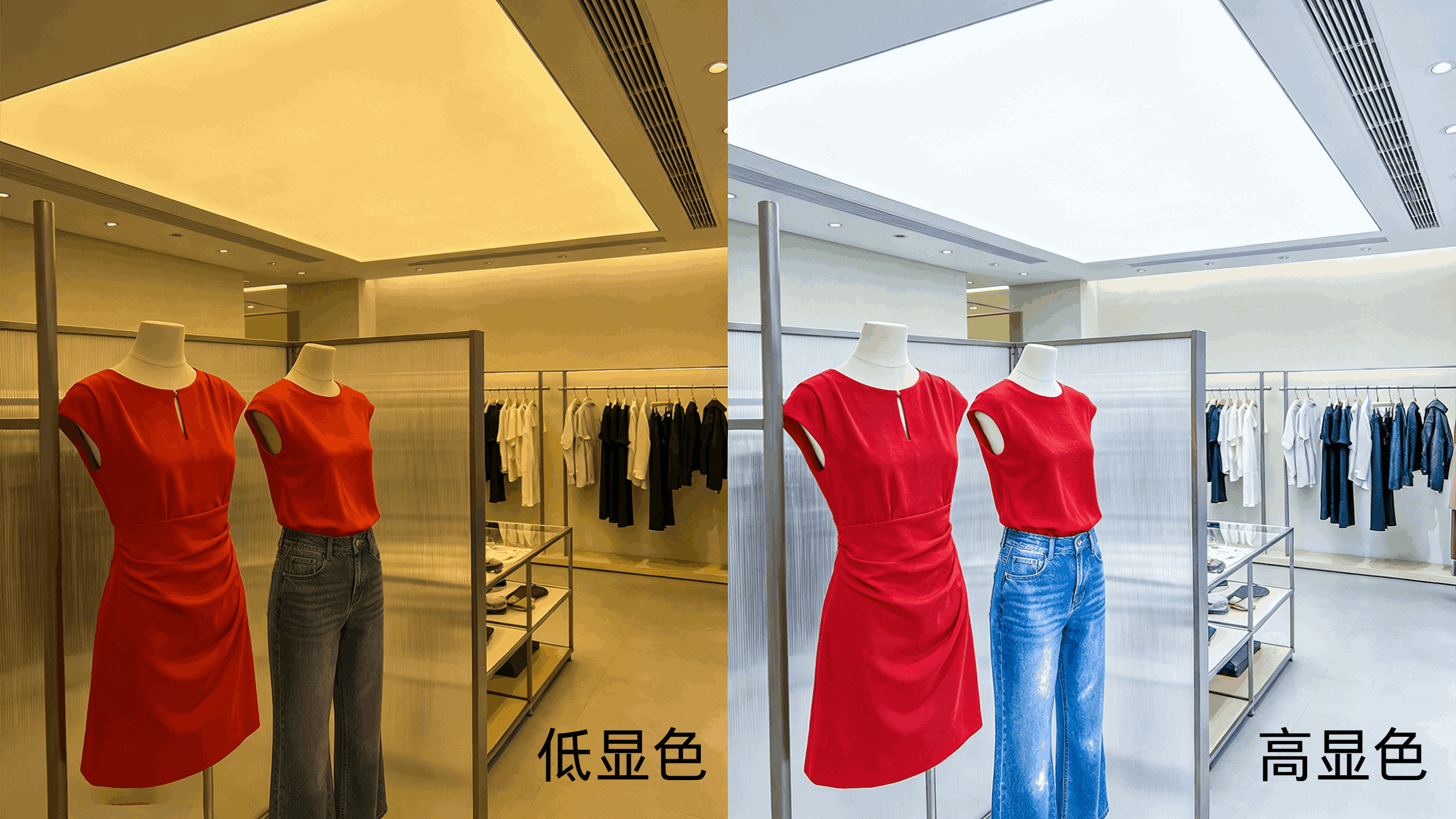 LED灯条显色差导致商品偏色?江苏科比光电光源解决方案帮您解决